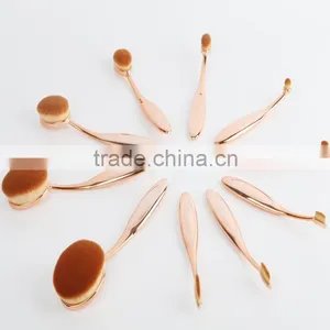 10pcs Oval Make up Brush Cosmetic, Tooth Brush Make up Set thumbnail-1