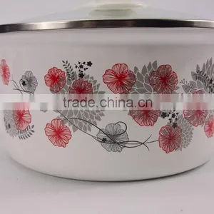 6 Pcs Flower Printing Enamel Cookware Set With Decoration thumbnail-6