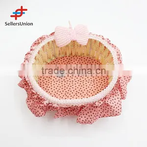 2017 No.1 Yiwu Agent Hot Sale Export Commission Agent Nice Basket/Flower Basket With Bowknot thumbnail-1