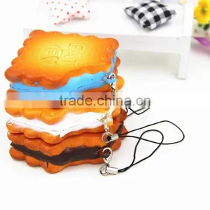 PU Cream One Bite Biscuits Miniature Fake Food For Dolls and Dollhouse Purse Keychains Decor-Yiwu Sanqi Crafts Factory thumbnail-1