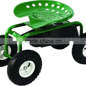 ROLLING WORK SEAT WITH TOOL TRAY 300lbs Capacity TC4501B thumbnail-1