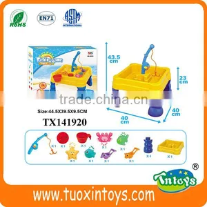 Kids Plastic Outdoor Summer Sand Beach Toys Table Set Sand Play Tools thumbnail-1