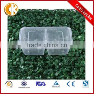 Clear 1000ml Divided Plastic Take Away 2 Compartment Microwave Safe Food Container thumbnail-1