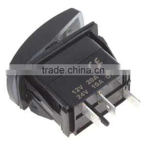 Dual Blue LED Backlit Laser Etched 3-Pin Rear Differential Lock Car Rocker Switch DC 12V 20A / 24V 10A thumbnail-4