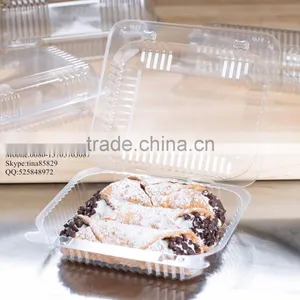 Durable OPS Clear Hinged Plastic Small Oblong Container/ Plastic Bakery Container/ Plastic Food Container for Take Out thumbnail-1