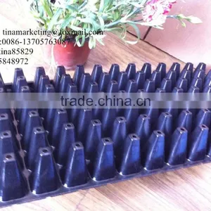 Custom Strong Quality Black Shining PS Plastic Flower Seed Starting Trays 98 Cell 530*280*55mm thumbnail-4