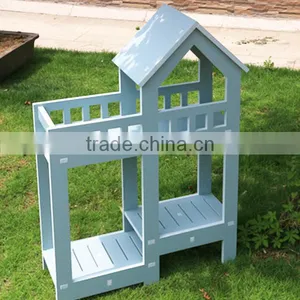 New Material, Waterproof WPC Garden Shelf Wooden Corner Flower Shelf thumbnail-6