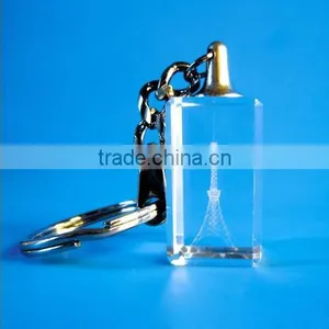 Building Effiel Tower Laser Engraved Crystal Keychain Wholesale thumbnail-1