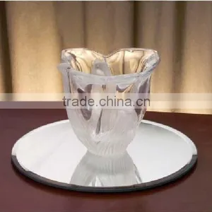 Round Frameless Acrylic Beaded Mirror Hold Votive Candle thumbnail-3