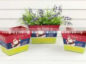 Red Decorative Christmas Santa Claus Cute Plant Pots Rectangular thumbnail-1
