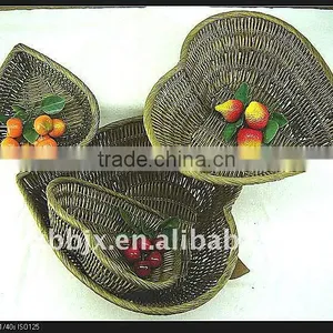 Heart Shaped Rattan Storage Fruit Salad Decoration Set of Four thumbnail-1