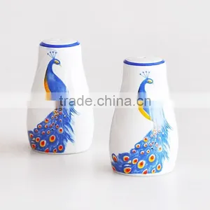 2pcs Salt & Pepper Shaker Set, Porcelain With Decal, Ceramic Salt & Pepper Shaker Set thumbnail-2