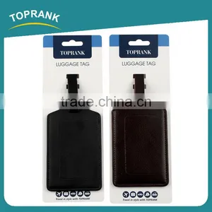 Toprank Customized New Design Personalized Double Sided Embossed Leather Luggage Tag For Travel thumbnail-4