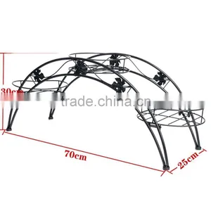 Elegant Arch Metal Potted Plant Garden Patio Display Rack With 3 Holders Flower Pots Holders Display Stand thumbnail-5