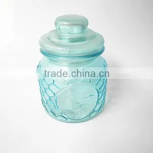 Turquoise Glass Oul Food Grade Container With Glass Seal Lid thumbnail-2