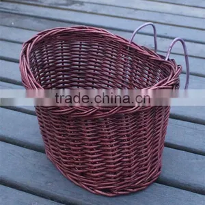 Wholesale High Quality Handmade Woven Wicker Removable Wicker Bicycle Basket thumbnail-1