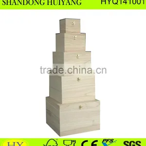 Unfinished Cheap Children Wooden Toy Box Wholesale thumbnail-1