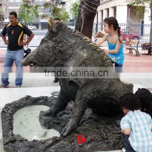 Bronze Life Size Outdoor Decorative Wild Pig Statue thumbnail-1