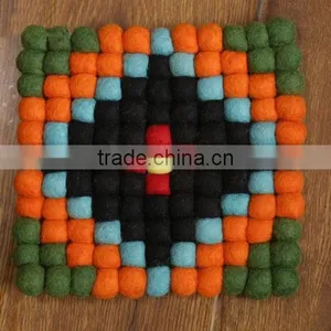 2017 Best Custom Felt Ball Coaster for Drink Tableware thumbnail-3