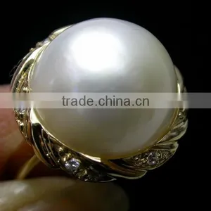 2014 Latest White Pearl Tahitian Pearl Ring thumbnail-1