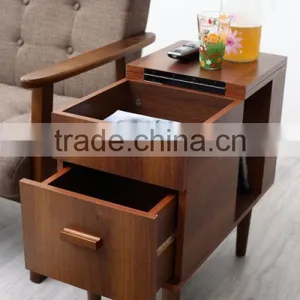 Living Room Design Wooden Magazine Function Table thumbnail-2
