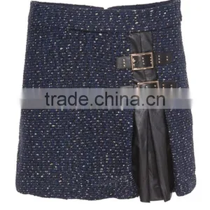 Women Apparel Ladies Fashion New Skirt Blue and Black Contrast Mini Skirt Women Short Straight Skirt thumbnail-2