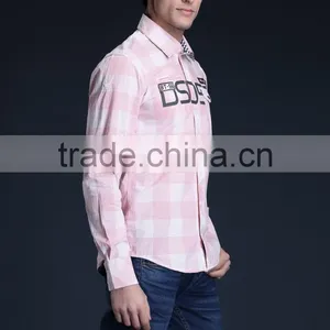 Fashion Long Sleeve Casual Design High Quality 100%Cotton Check Men Shirt thumbnail-6