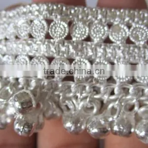 BROAD Anklets Silver Tone BELLS Payal thumbnail-3