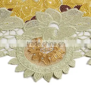 Wax Mix Lace Fabric African Dutch Wax Ankara Wax With Lace For Party BLW012 thumbnail-5