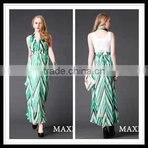 Hot Selling Summer Sleeveless Printing Fashion Hawaiian Beach Maxi Dress thumbnail-1