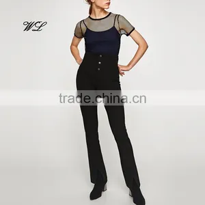 Wholesale Women Custom Top Casual Woman Mesh Short Sleeve Knitted T-Shirt China Supplier thumbnail-1