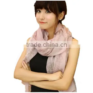 Hot Sale Chinese Style 5 Color Choice High Quality Lady Chiffon Material Shawl Fashionable Scarf thumbnail-2