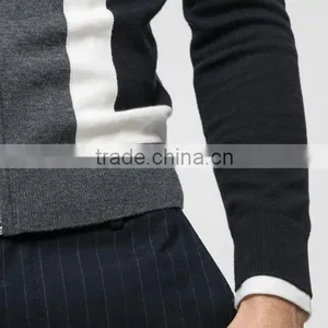 Men's Costume Slim Fitted Zip up Sweatshirt Without Hood thumbnail-5