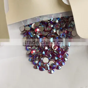NHF 2058 Ss20 CrystalAB Chaton Flat Back Glass Rhinestones Beads thumbnail-3