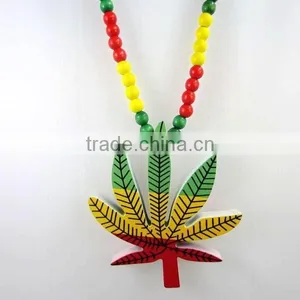 Fashion Acrylic Wood Ceramic Necklace Maple Leaf Shape thumbnail-1