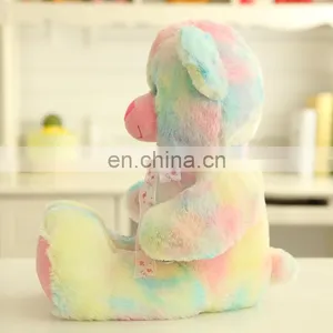Fluffy Jumbo Colorful Rainbow Teddy Bear Plush Custom Toy thumbnail-4
