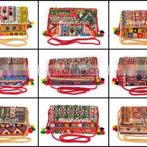 Designer Rajasthani Traditional Ethnic Clutch - Vintage Banjara Gujarati Clutch Bags-Indian Ladies Clutch Hand Bags thumbnail-1