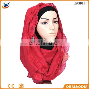 Hot Selling Products Red Lace Hijab Custom Turkey Head Scarf thumbnail-1