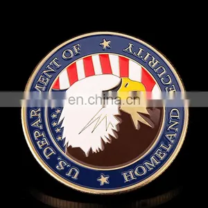 Custom Best Selling Gold Plated Color Filled in American Style Coin thumbnail-1