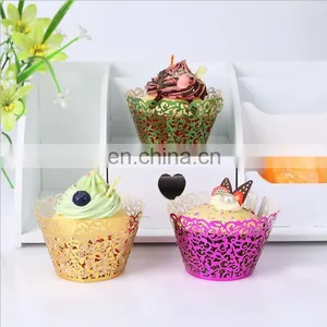 Cupcake Wrappers Filigree Vine Cake Wraps Wedding Birthday Decorating thumbnail-1