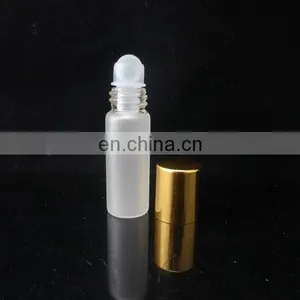 China Factory 5ml Glass Roll on Frost Perfume Bottles With Glass Roller Ball and Aluminum Cap thumbnail-1