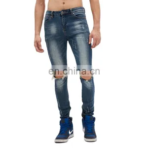 DiZNEW Plain Dyed Jeans Dark Blue Dark Jeans Factory Stylish thumbnail-2