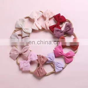 2020 Children's Butterfly Hair Band Super Soft Seamless Slub Cotton Baby Headband Baby Headwear thumbnail-1