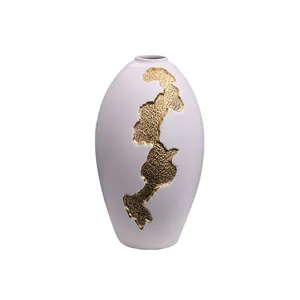 White Egg Gild Ceramic Vase Creative Nordic Modern Style For Office Hotel Decoration thumbnail-5