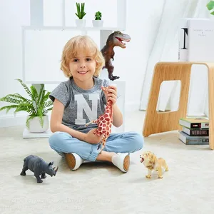 Kit of Animal Model Children Class Learning Kit Lion Rhinoceros Giraffe Cheap Animal PVC Plastic Vinly Animal Toy Decoration thumbnail-5