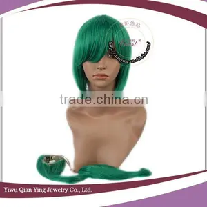 Short Green Synthetic Fiber Macross F-Ranka Wig Cosplay Wig thumbnail-2