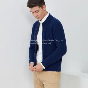 Custom Men Antumn Zipper Sweater 100% Cashmere Casual Plus Size Sweater Pullover thumbnail-3