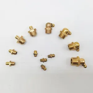 Brass Straight Grease Fitting M8x1mm Metric Thread Hydraulic Grease Fitting thumbnail-1