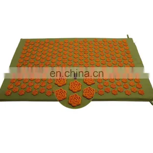 Top Sale Lotus Shape Private Label Cotton Canvas Plastic Acupressure Spike Mat Indian Manufacturer thumbnail-2