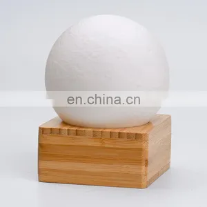 2021 New Design Bedroom Home Decor Induction Dual Colors Moon Shaped Bed Light With Bamboo Base thumbnail-1